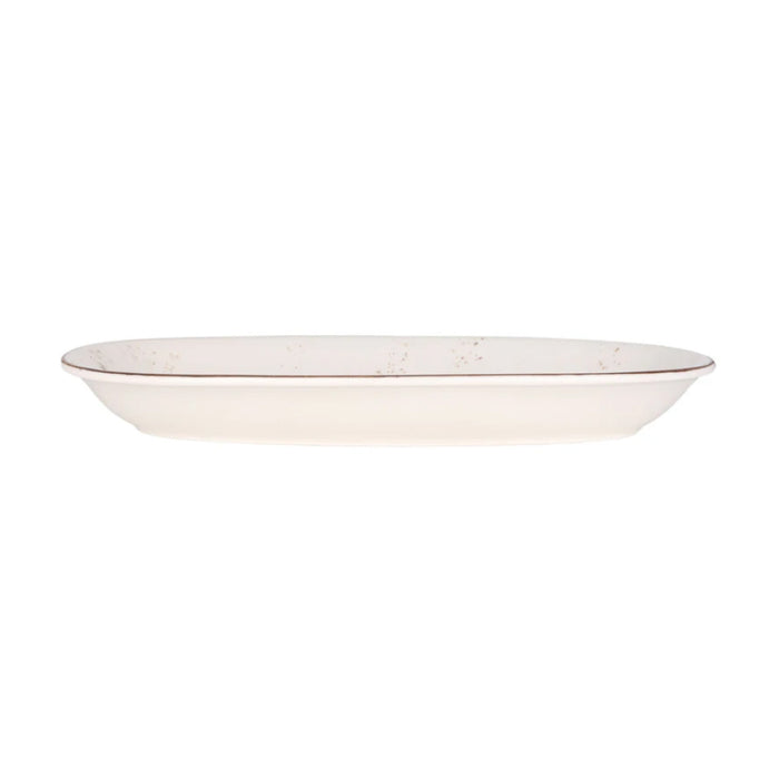 Bonna Grain 13" x 8" Gourmet Oval Porcelain Service Plate - 6/Case - GRAGRM34OKY
