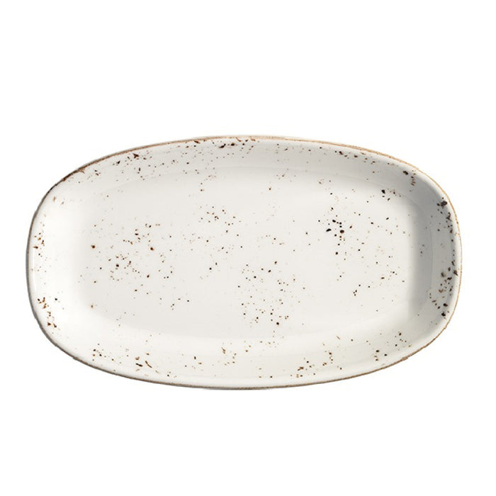 Bonna Grain 13" x 8" Gourmet Oval Porcelain Service Plate - 6/Case - GRAGRM34OKY