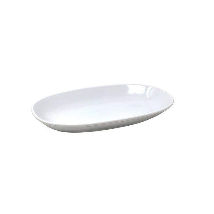 Nella 9" x 5" White Oval Porcelain Plate - PNK23