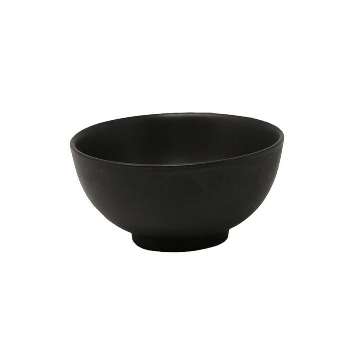 Nella 6" Black Round Porcelain Rice Bowl - 24/Case - RB02 BLK