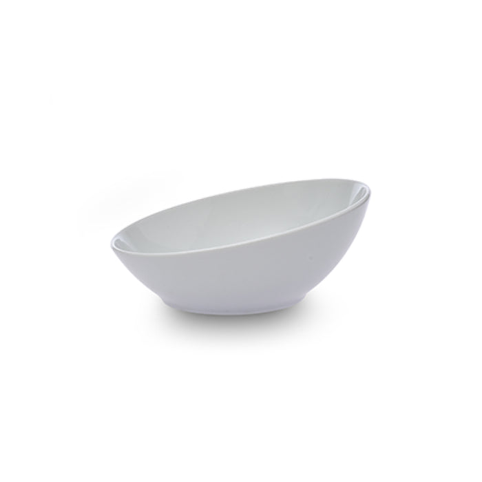 Nella 9" White Inclined Porcelain Bowl - 8/Case - S200