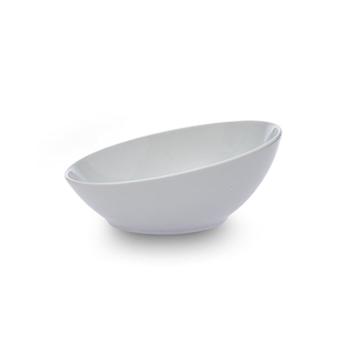 Nella 12" White Inclined Porcelain Bowl - 2/Case - S300