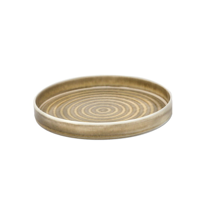 Nella 6.2" Beige Round Porcelain Silo Plate - 12/Case - SI-16 BEIGE