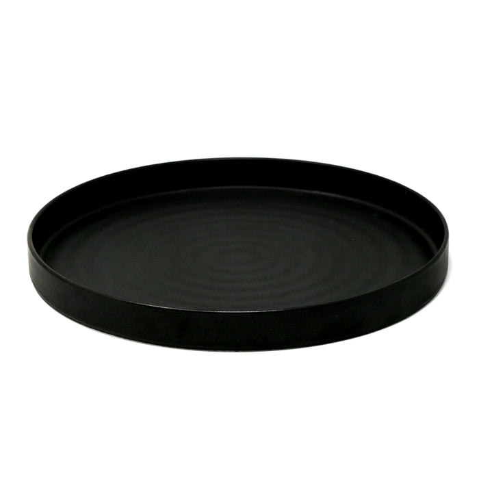 Nella 11" Black Round Porcelain Silo Plate - 12/Case - SI-28 BLACK