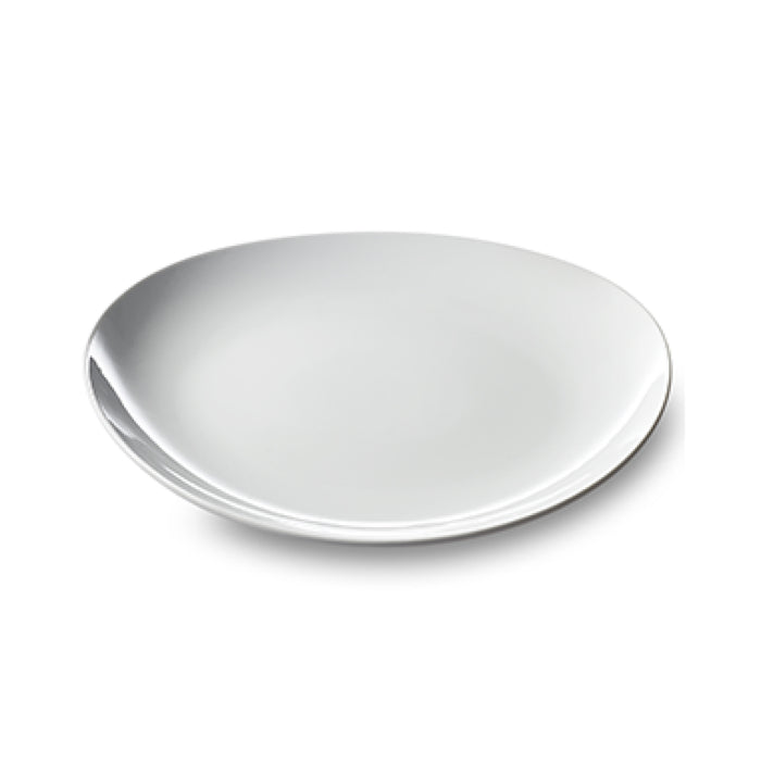 Nella 12" x 11" White Oval Porcelain Steak Plate - 6/Case - ST02