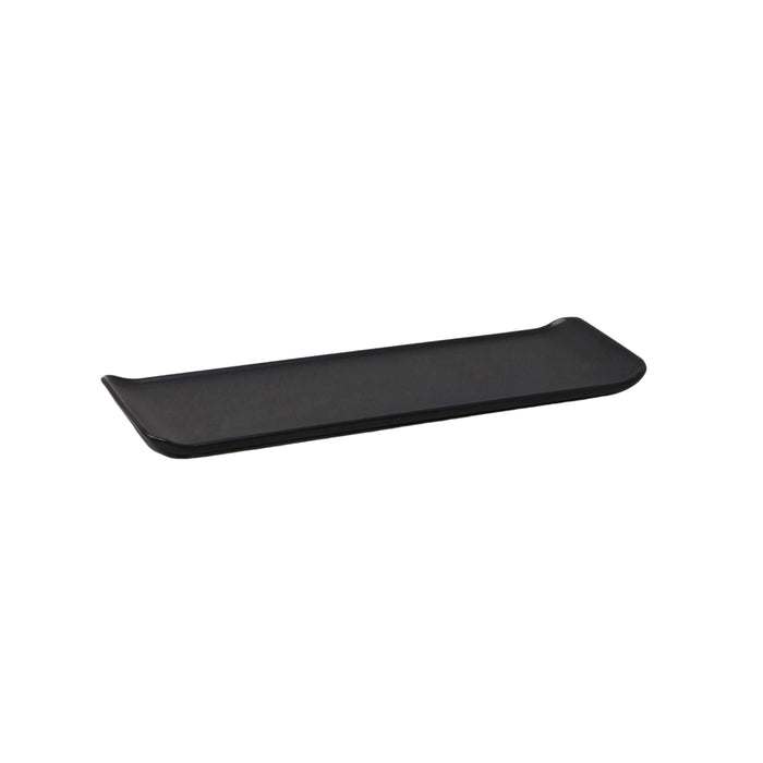 Nella 11.4" X 3.75" Black Rectangular Porcelain Sushi Plate - 6/Case - SU-29 BK