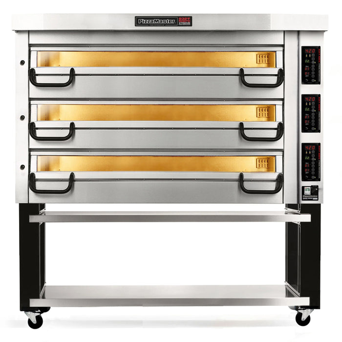 PizzaMaster 4 Stone Heart 81.5" x 45.7" Electric Triple Deck Pizza Oven - PM 843ED