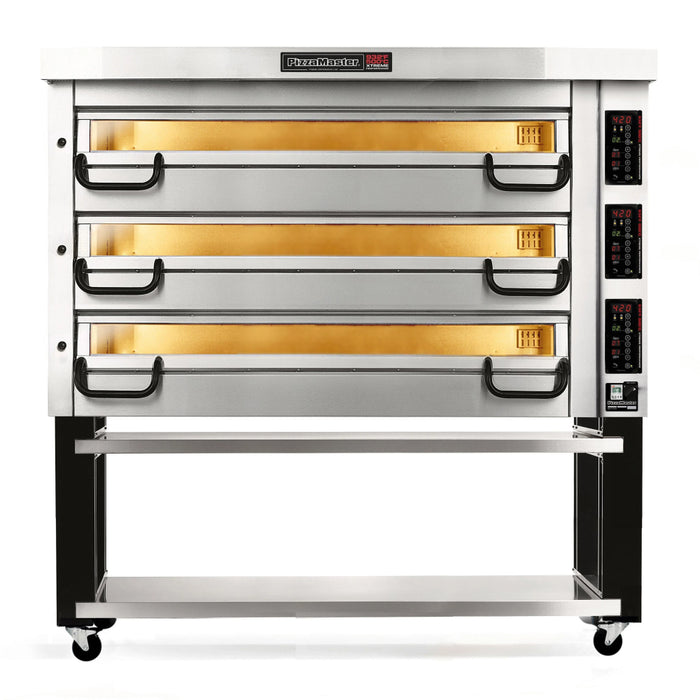 PizzaMaster 3 Stone Hearth 71" x 45.7" Electric Triple Deck Pizza Oven - PM 933ED