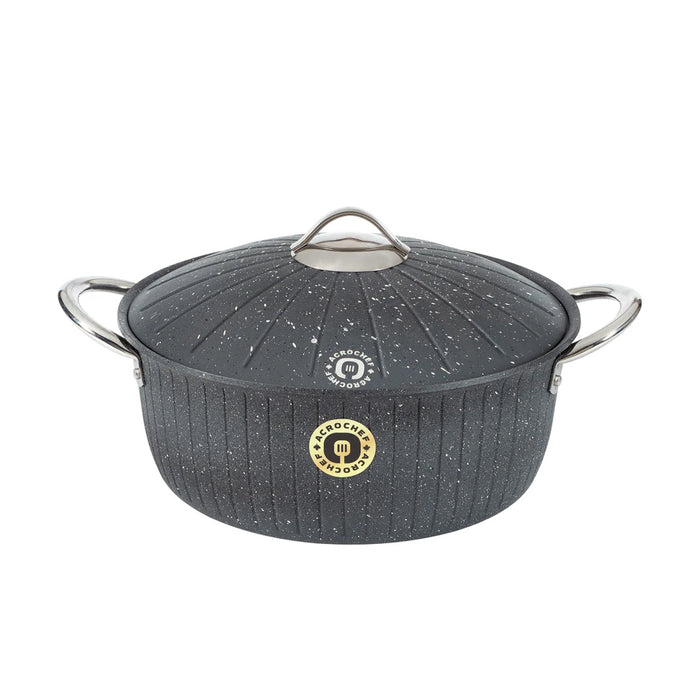 Acrochef 3L Granite-Stone Stock Pot with Solid Lid - POT3.0LDG