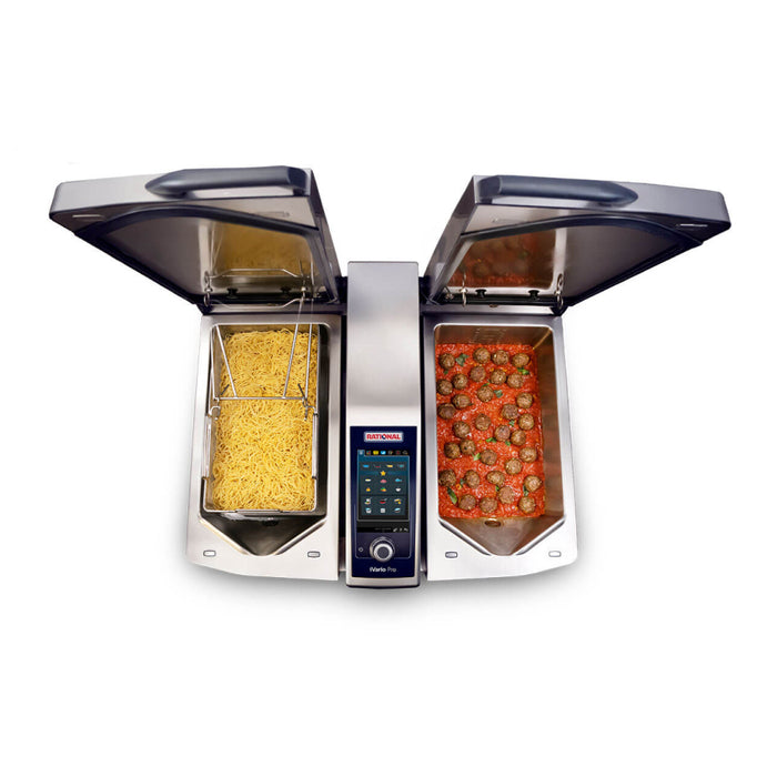 (DEMO) Rational iVario Pro 2-S 13 Gallon 2-Pan Electric Tilt Skillet with Stand - 208/240V