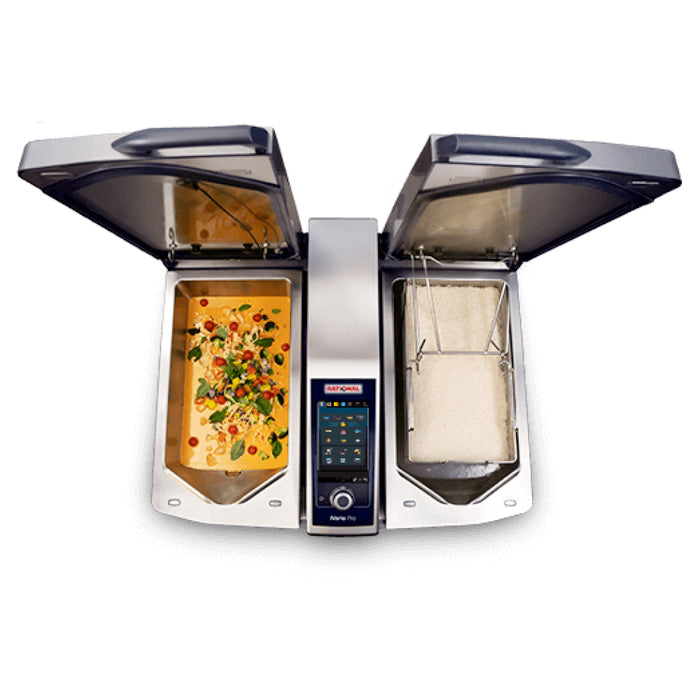 Rational iVario Pro 2-XS 9 Gallon 2-Pan Electric Tilt Skillet - 208/240V