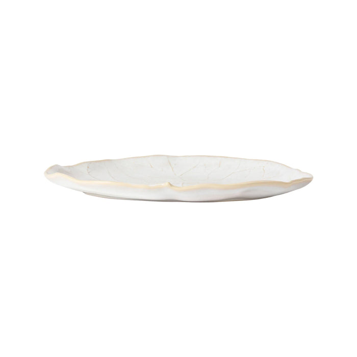 Costa Nova 8.8" x 8" Silvina Fennel White Oval Stoneware Salad/Dessert Plate - 6/Case - QLP231-FWH