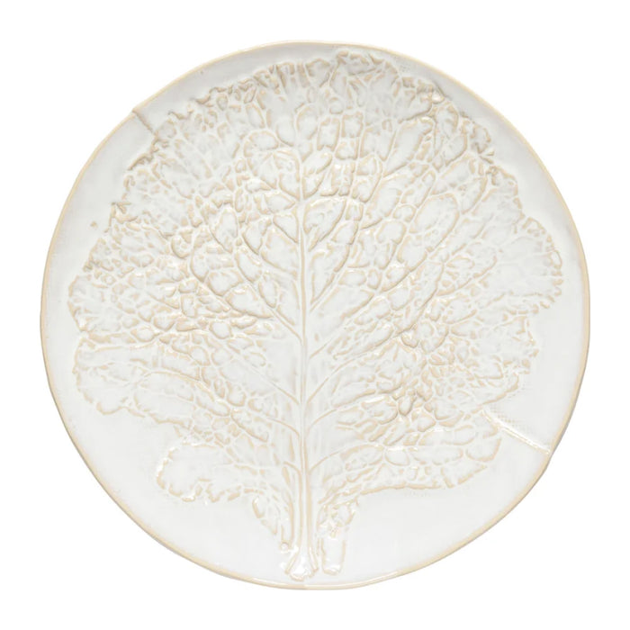 Costa Nova 12.75" Silvina Fennel White Round Stoneware Serving Plate - 6/Case - QLP321-FWH