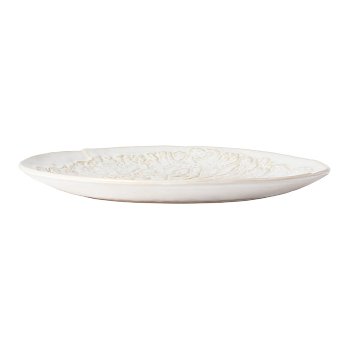 Costa Nova 12.75" Silvina Fennel White Round Stoneware Serving Plate - 6/Case - QLP321-FWH