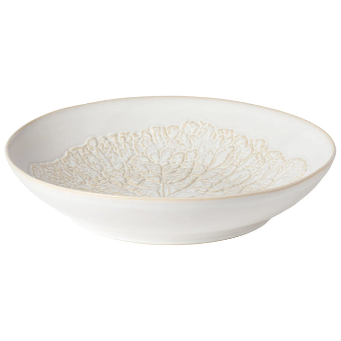 Costa Nova 13.4" Silvina Fennel White Round Stoneware Low Serving Bowl - QLP341-FWH