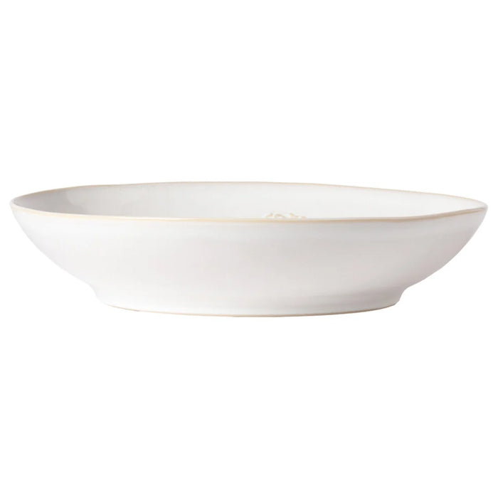 Costa Nova 13.4" Silvina Fennel White Round Stoneware Low Serving Bowl - QLP341-FWH