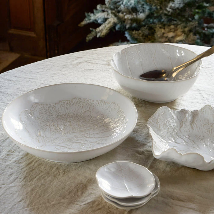 Costa Nova 11" x 10.4" Silvina Fennel White Oval Stoneware Serving Bowl - QLS281-FWH