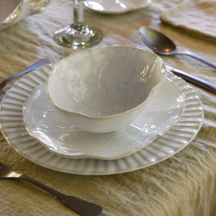 Costa Nova 6.75" x 5.6" Silvina Fennel White Oval Stoneware Bowl - 6/Case - QLS171-FWH