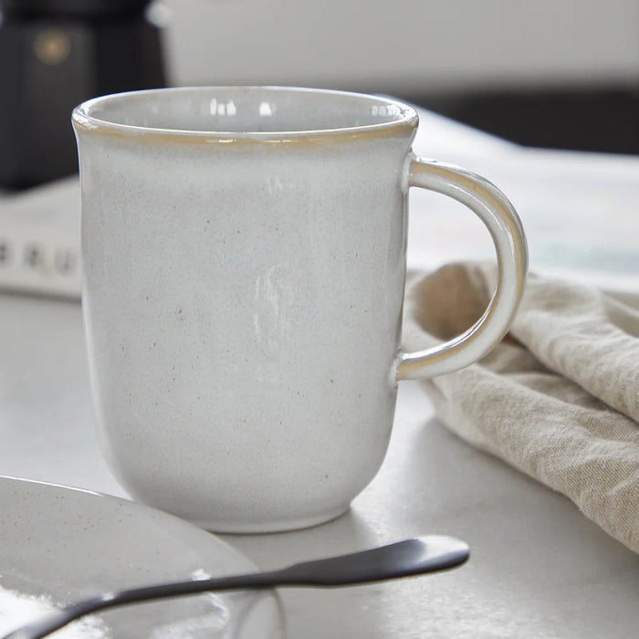 Costa Nova 4.5" Roda White Round Stoneware Mug - 6/Case - RTC121-BRA