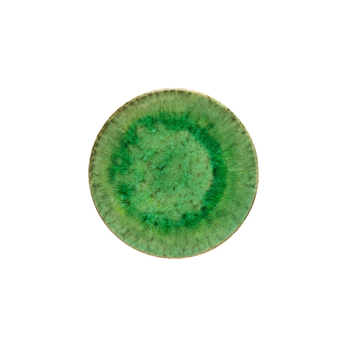 Costa Nova 9" Riviera Tomate Green Round Stoneware Salad/Dessert Plate - 6/Case - RTP221-TMT