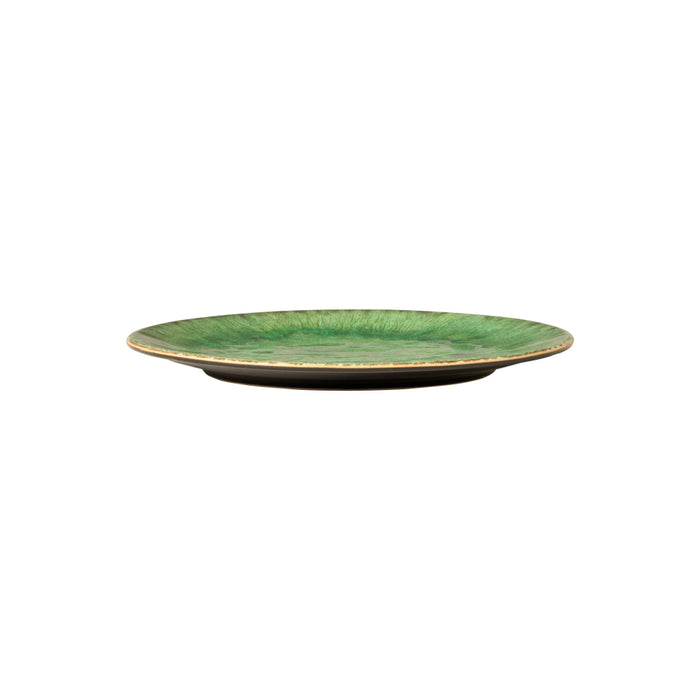 Costa Nova 9" Riviera Tomate Green Round Stoneware Salad/Dessert Plate - 6/Case - RTP221-TMT