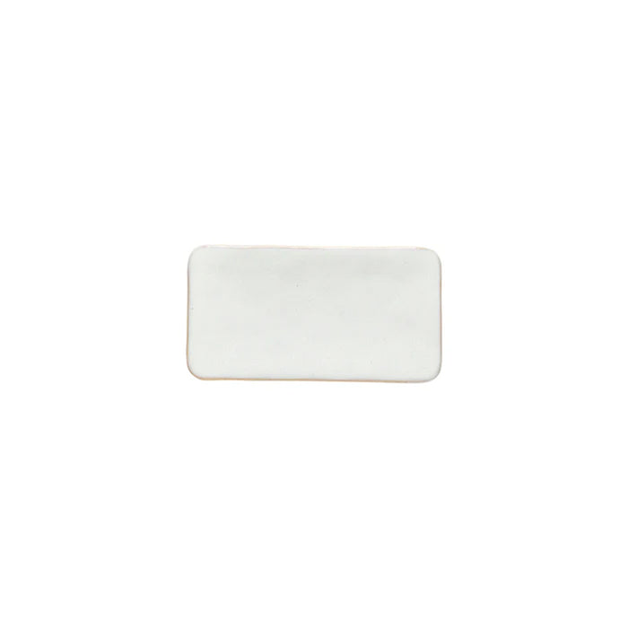 Costa Nova 7.25" x 3.75" Roda White Rectangular Stoneware Serving Plate - 6/Case - RTR191-BRA