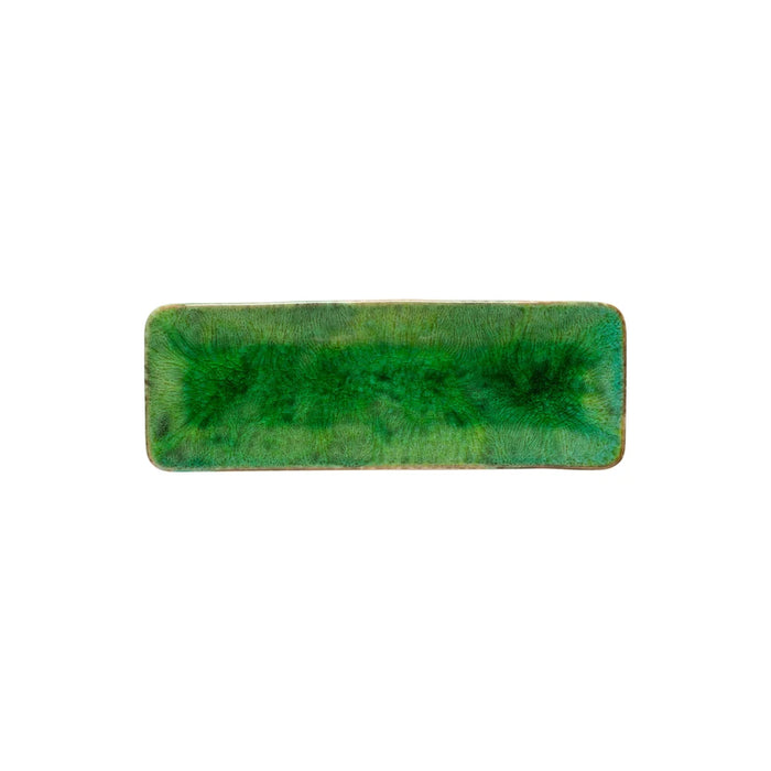 Costa Nova 11.12" x 3.87" Riviera Tomate Green Rectangular Stoneware Tray - 6/Case - RTR283-TMT
