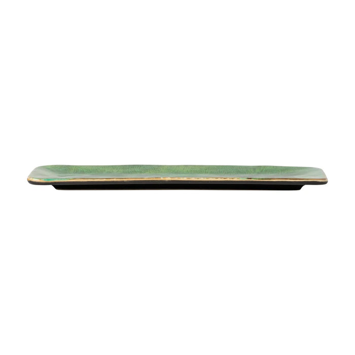 Costa Nova 11.12" x 3.87" Riviera Tomate Green Rectangular Stoneware Tray - 6/Case - RTR283-TMT