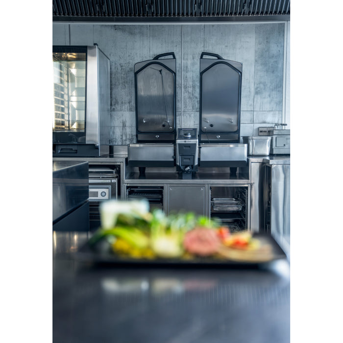 Rational iVario Pro 2-XS 9 Gallon 2-Pan Electric Tilt Skillet - 208/240V