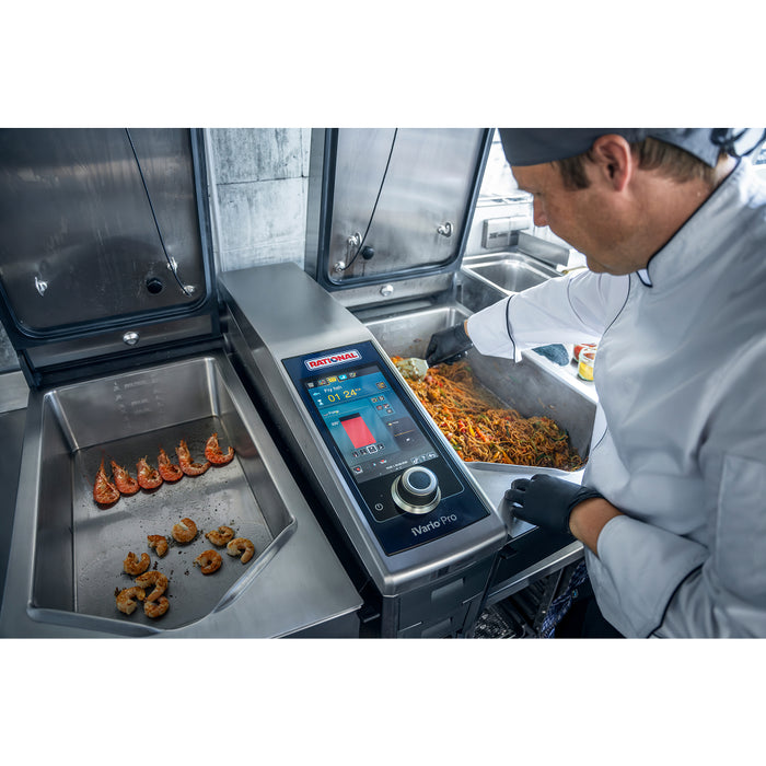 Rational iVario Pro 2-XS 9 Gallon 2-Pan Electric Tilt Skillet - 208/240V