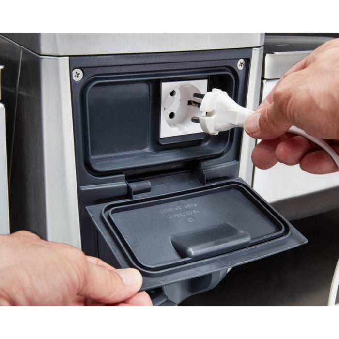 Rational iVario Pro L 26 Gallon Electric Tilt Skillet With Base & Height - 208/240V