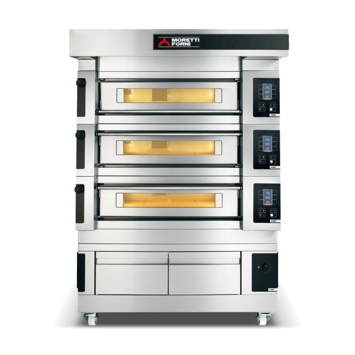 Moretti Forni 54" x 56.3" Modular Silver Electric Triple Deck Oven - S105E