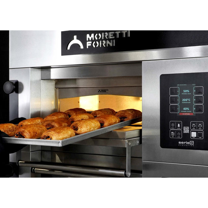 Moretti Forni 35" x 18" Modular Silver Electric Single Deck Oven - S50E