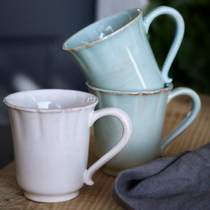 Costa Nova 11 Oz. Alentejo White Stoneware Mug - 6/Case - SC131-WHT