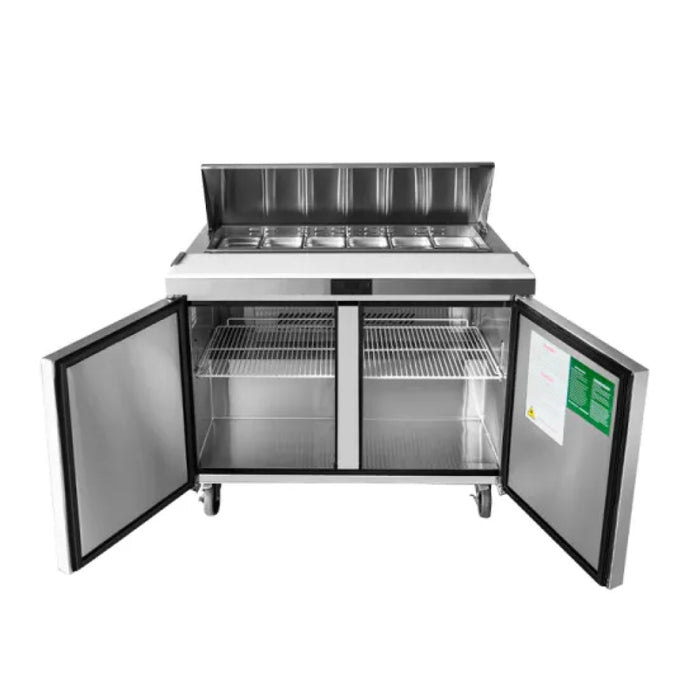 Econocold 47" 2-Door Refrigerated Standard Top Salad Prep Table - SCL2-48-HC