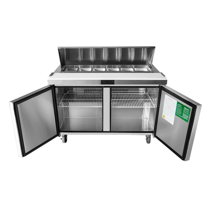 Econocold 60" 2-Door Refrigerated Standard Top Salad Prep Table - SCL2-60-HC