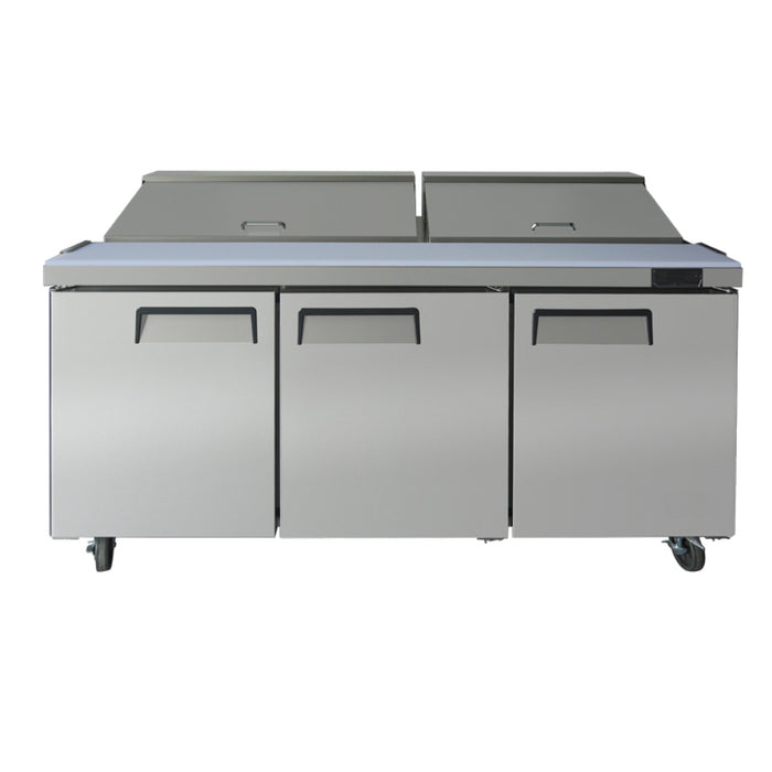 Econocold 72" 3-Door Refrigerated Standard Top Salad Prep Table - SCL3-72-HC