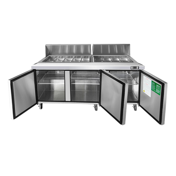 Econocold 72" 3-Door Refrigerated Standard Top Salad Prep Table - SCL3-72-HC