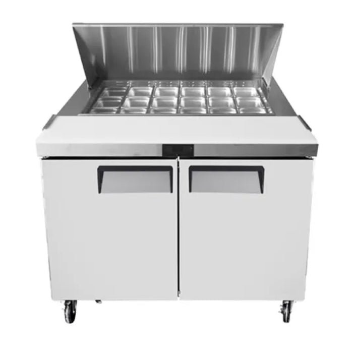Econocold 36" 2-Door Refrigerated Mega Top Salad Prep Table - SCLM2-36-HC