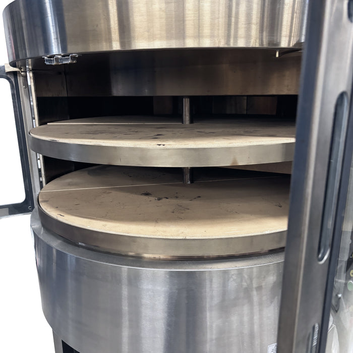 Ser Gas RD2 50" Double Deck Gas & Electric Rotating Pizza Oven with Inox Stand Base - 90,000 BTU