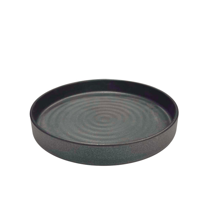 Nella 6.2" Black Round Porcelain Silo Plate - 12/Case - SI-16 BK