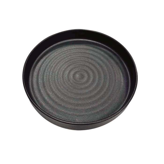 Nella 6.2" Black Round Porcelain Silo Plate - 12/Case - SI-16 BK