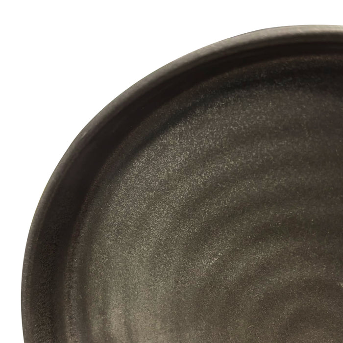 Nella 6.2" Black Round Porcelain Silo Plate - 12/Case - SI-16 BK