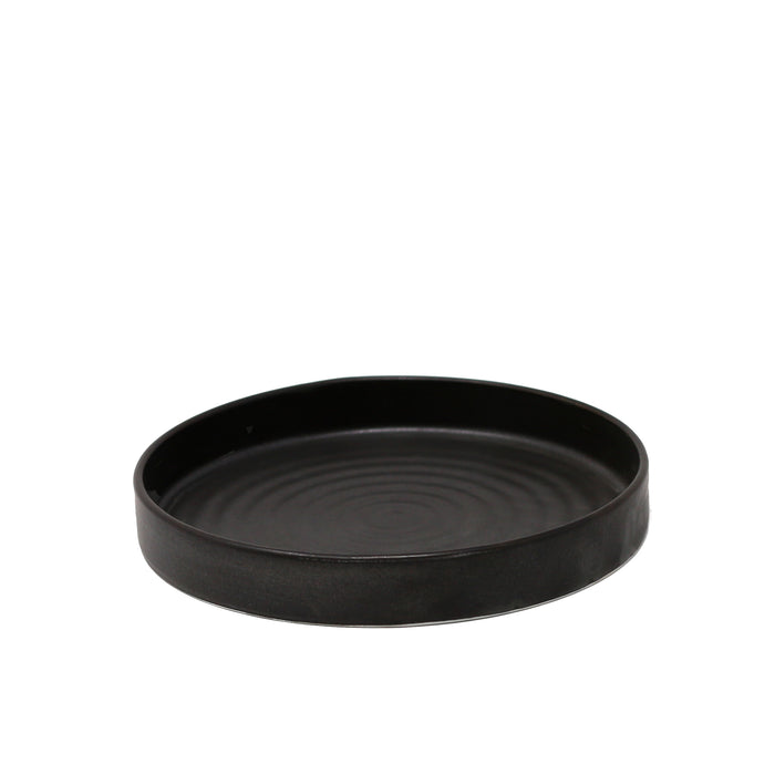 Nella 6.2" Black Round Porcelain Silo Plate - 12/Case - SI-16 BK