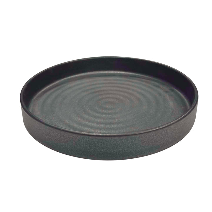 Nella 7.5" Black Round Porcelain Silo Plate - 12/Case - SI-19 BK