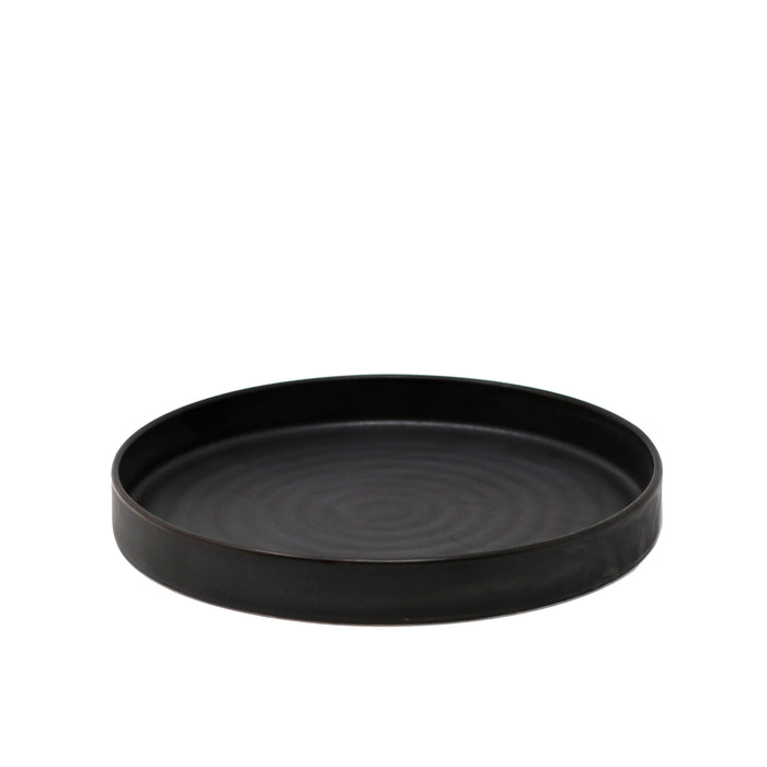 Nella 7.5" Black Round Porcelain Silo Plate - 12/Case - SI-19 BK