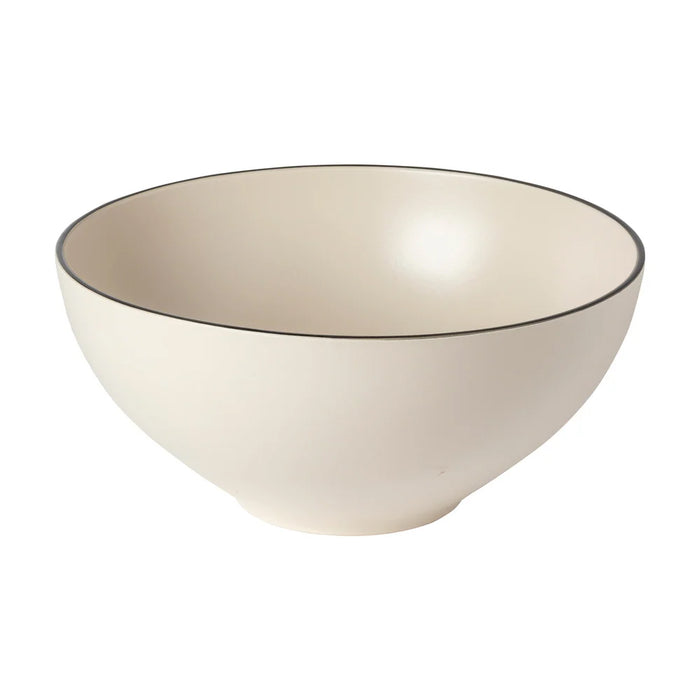 Costa Nova 11.25" Augusta Natural-Black Round Stoneware Serving Bowl - SLS281-NAB