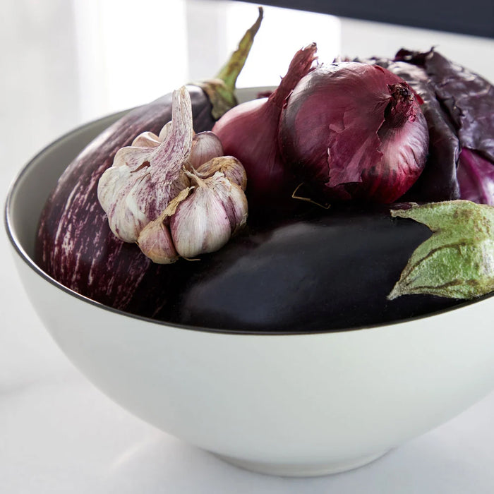 Costa Nova 11.25" Augusta Natural-Black Round Stoneware Serving Bowl - SLS281-NAB