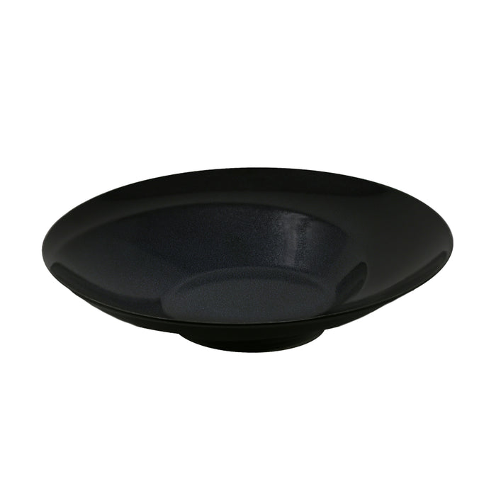 Nella 10.4" Moon Black Spiral Porcelain Pasta Plate - 6/Case - SP2 MOON