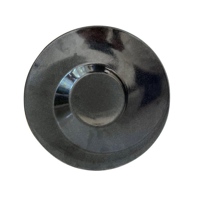 Nella 10.4" Moon Black Spiral Porcelain Pasta Plate - 6/Case - SP2 MOON